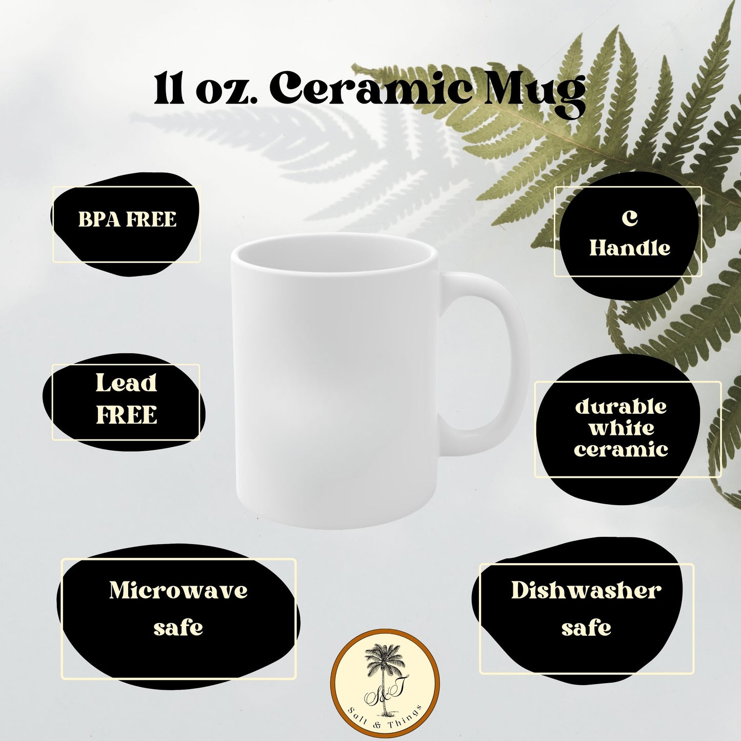 Sipping and Healing Ceramic Mug | Vintage Text