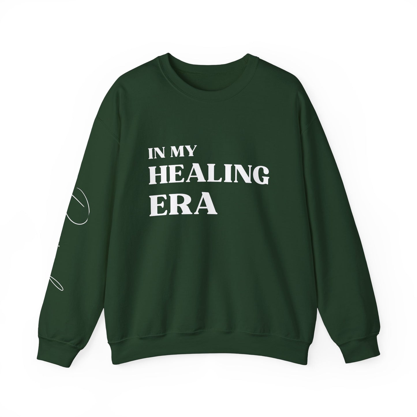 In My Healing Era Crewneck | 'Period' Sleeve Detail | Inspirational Wellness Wear