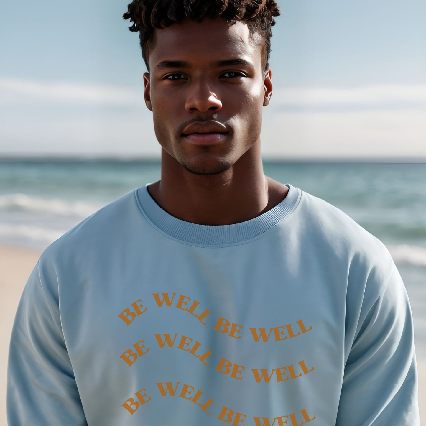 Be Well Retro Wave Crewneck | Inspirational Wellness Wear